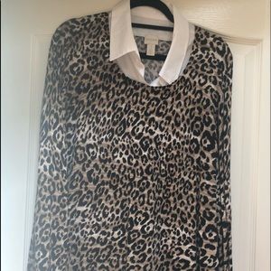Chico’s leopard sweater with built in blouse